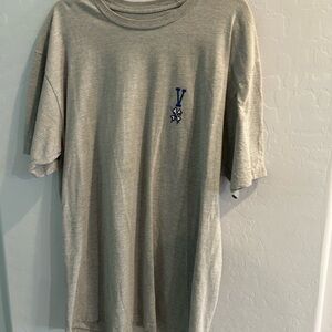 Vans Heather Gray Tee with Blue Logo Size XL